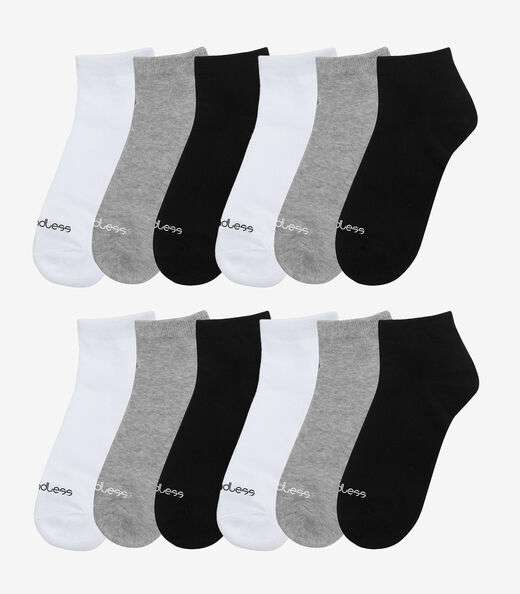 Image_Kit 12 Pares De Meias Cano Curto Adulto Endless Sortido