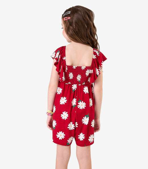 Macaquinho Visco Maquinetada Feminino Rovi Kids Vermelho