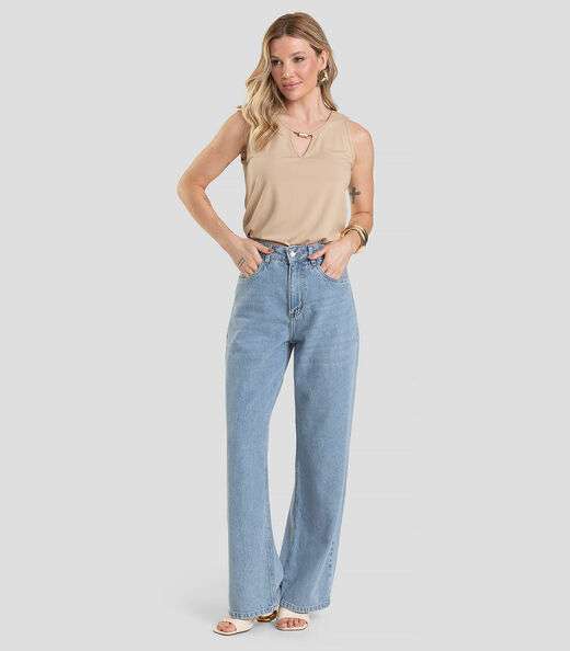 Blusa Feminina Lisa Infinita Cor Bege