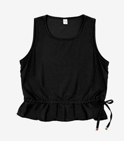 Regata Feminina em Crepe Infinita Cor Preto