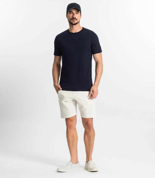 Camiseta Masculina Meia Malha Diametro Azul