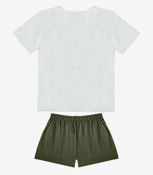 Pijama Feminino Shorts E Blusa Infinita Cor Verde