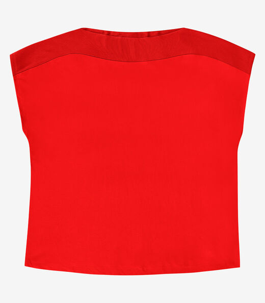 Blusa Manga Curta Feminina Plus Size Secret Glam Laranja