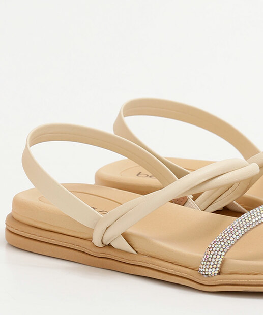 Sandália Feminina Rasteira Strass Beira Rio 