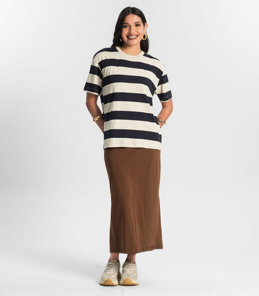 T- Shirt Feminina Cotton Leve Rovitex Azul