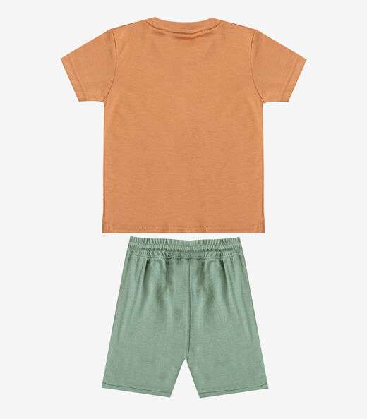 Conjunto Infantil Camiseta com Bermuda Select Marrom