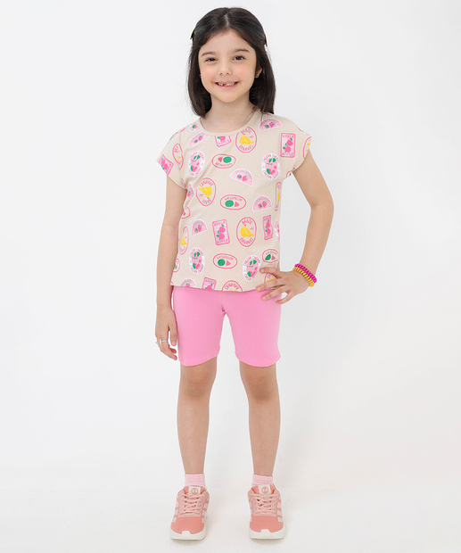 Blusa Infantil Estampa Frontal Marisa Tam 4 a 10 Bege