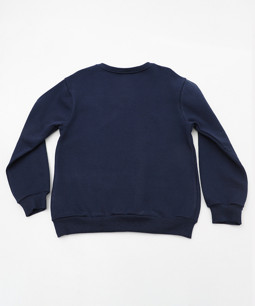 Blusão Infantil Moletom Estampado Marisa Tam 4 a 10 Azul