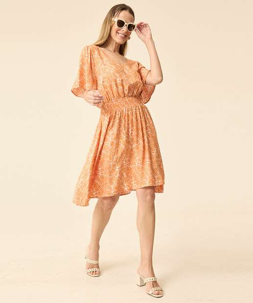 Image_Vestido Feminino Flores Manga Curta Marisa