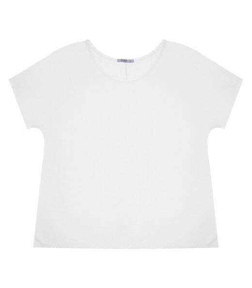 Blusa Manga Curta Feminina Plus Size Secret Glam Branco