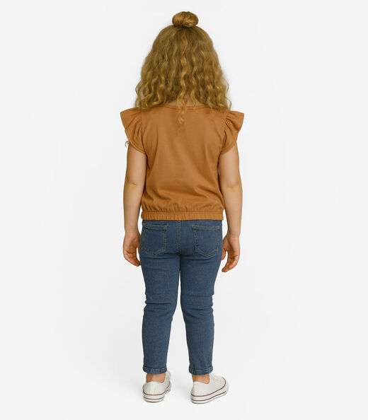 Blusa Infantil Manga Curta Infinita Cor Laranja