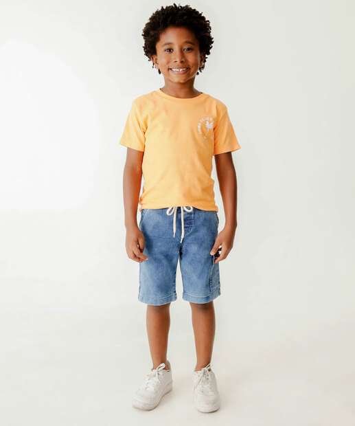 Camiseta Infantil Manga Curta Coqueiro MR Tam 4 a 10