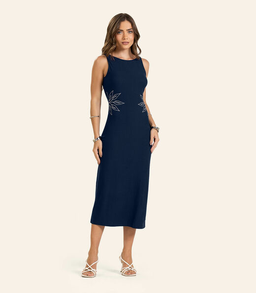Vestido Midi Feminino Endless Azul