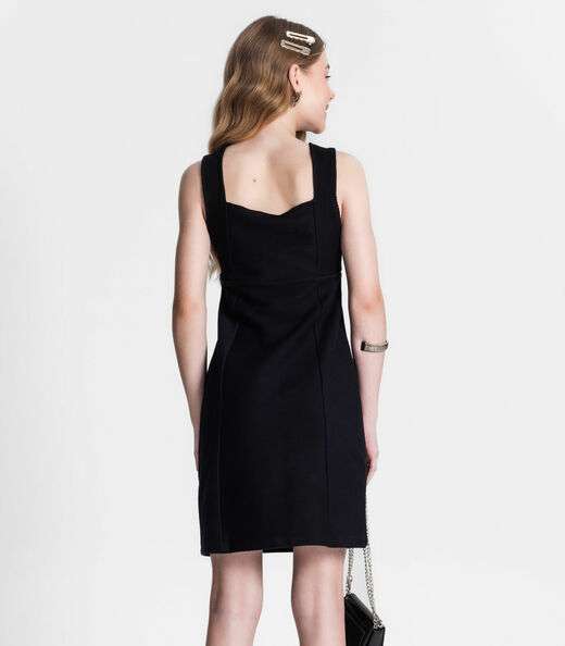 Vestido Juvenil Feminino Em Moletinho Minty Preto