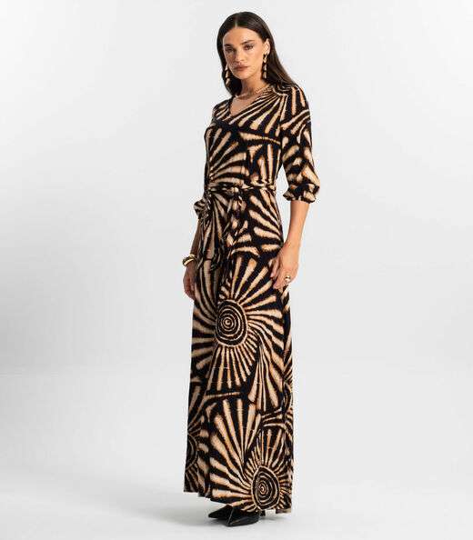 Vestido Longo Feminino Viscose Endless Preto