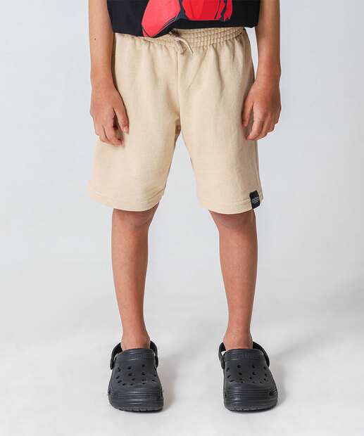 Bermuda Infantil Moletinho Marisa Tam 4 a 10 Bege