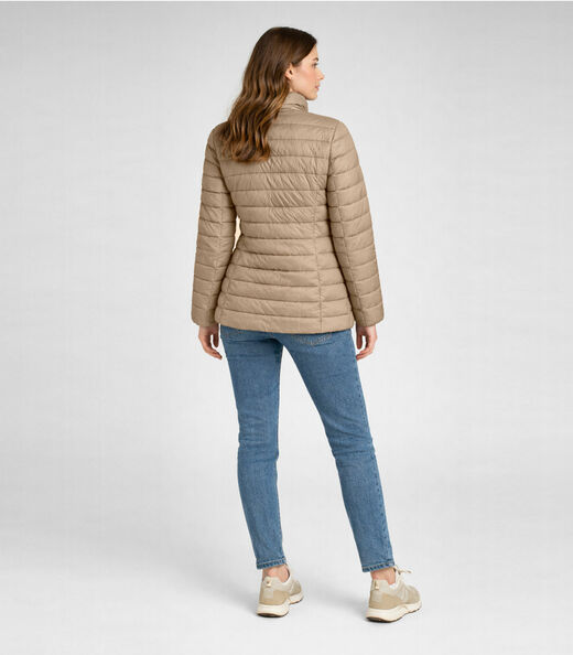 Jaqueta Puffer Feminina Peluciada Sea Surf Bege