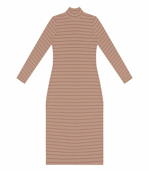 Vestido Midi Feminino Rovitex Marrom