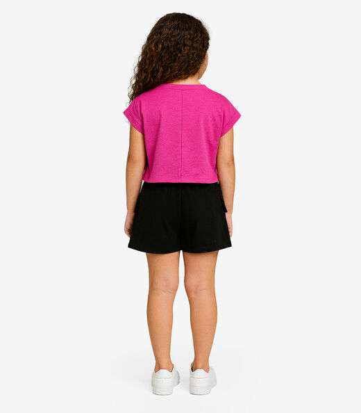 Conjunto Infantil Blusa Com Shorts Rovi Kids Rosa