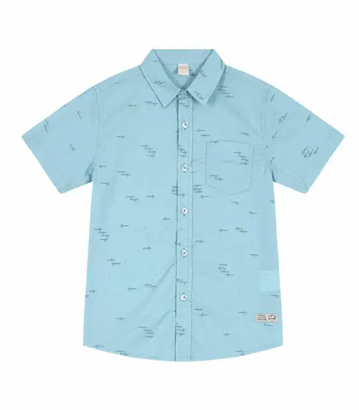 Camisa Infantil Menino Estampada Trick Nick Azul