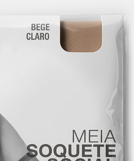 Meia Soquete Feminina Fio 15 Marisa Bege Claro