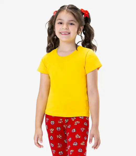Image_Blusa Básica Infantil Feminina Rovitex Kids Amarelo