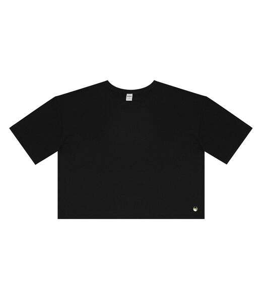 Blusa Cropped Manga Curta Rovitex Preto