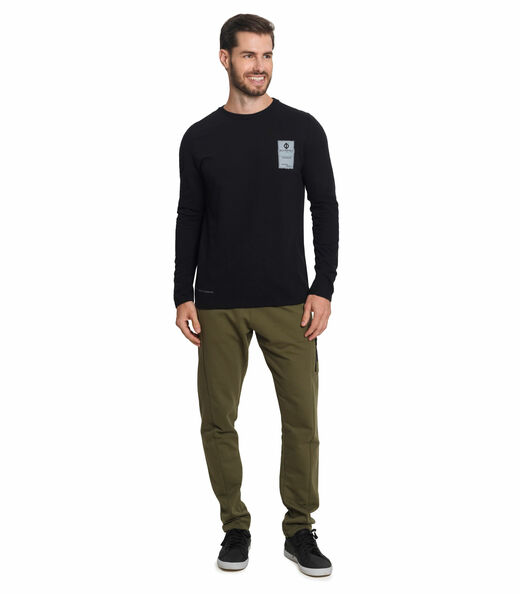 Camiseta Manga Longa Meia Malha Strong Diametro Preto
