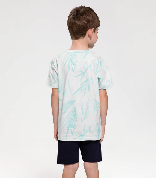 Bermuda Infantil Masculina Em Moletom Trick Nick Azul