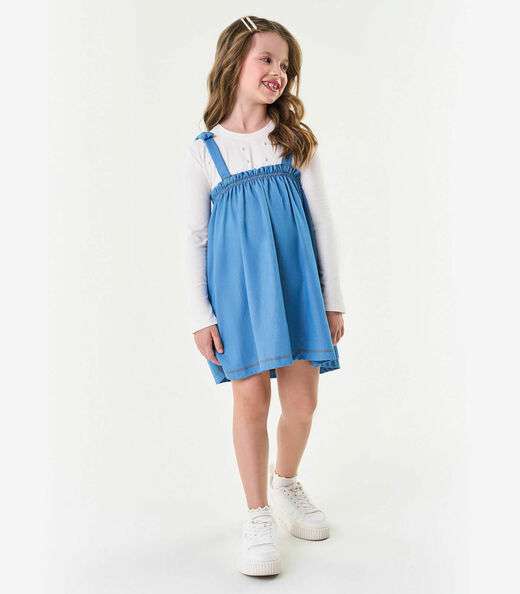 Salopete Infantil Jeans Trick Nick Azul