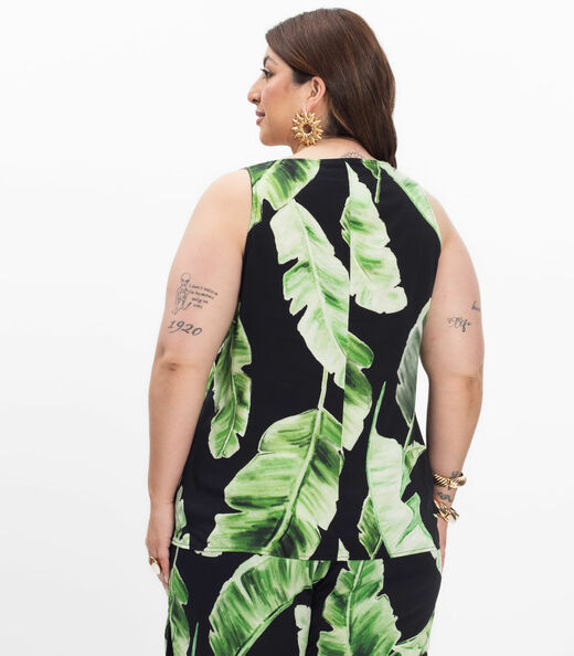 Regata Feminina Plus Size Secret Glam Preto