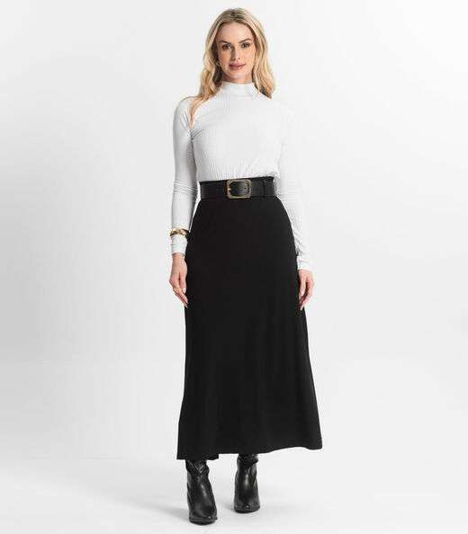 Saia Midi Feminina Select Preto