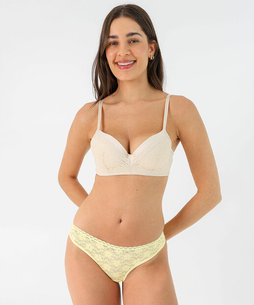 Sutiã Com Base E Bojo Renda Marisa Off White