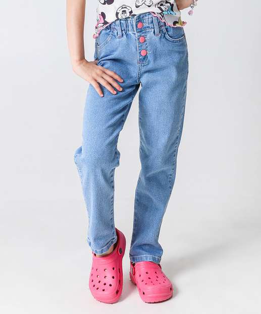 Calça Jeans Clochard Infantil Marisa Tam 4 a 10 Azul