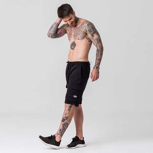 Bermuda Jogger Cargo Masculina em Moletom Rock e Soda