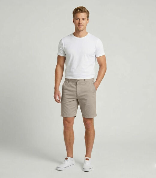 Image_Bermuda Masculina Em Sarja Com Bolsos Sea Surf Bege