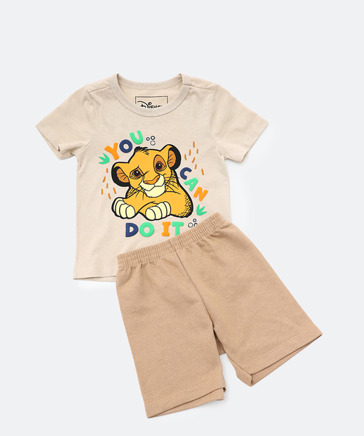 Image_Conjunto Infantil Rei Leão Disney Tam 1 a 3 Azul Bege