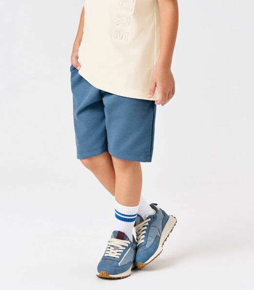 Conjunto Infantil Camiseta Com Bermuda Trick Nick Bege