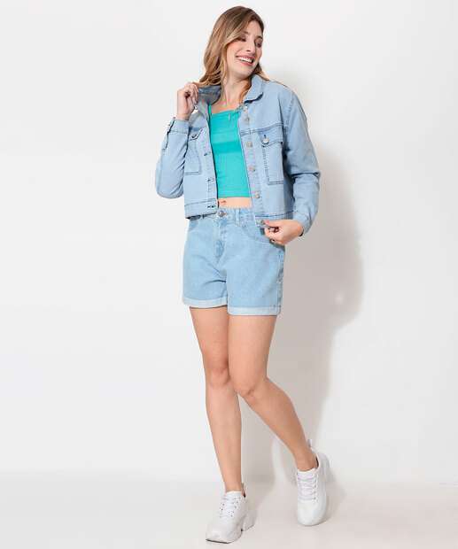 Jaqueta Feminina Jeans Cropped Marisa
