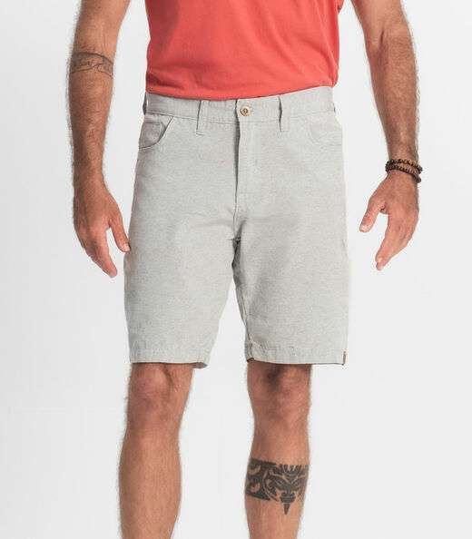 Bermuda Masculina Sarja Com Bolsos Shift Cinza