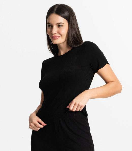 Pijama Feminino Canelado Select Preto