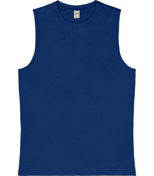 Regata Feminina Ribana Canelada Rovitex Azul