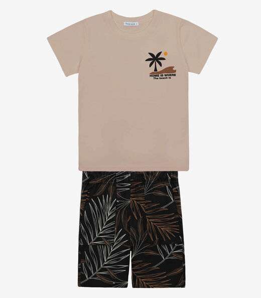 Image_Conjunto Infantil Camiseta Com Bermuda Trick Nick Marrom