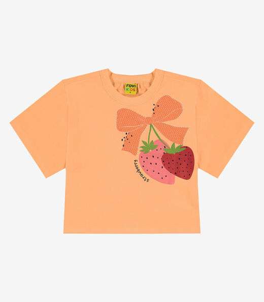 Blusa Infantil Manga Curta Rovi Kids Laranja