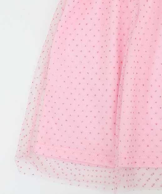 Vestido Infantil Tule Strass Minnie Tam 1 a 3 Rosa