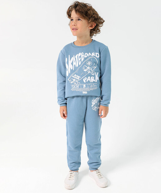 Image_Calça Infantil Jogger Moletom Skate Marisa Tam 4 a 10 Azul