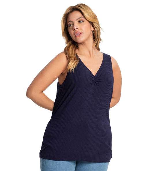 Image_Blusa Feminina Plus Size Canelada Secret Glam Azul
