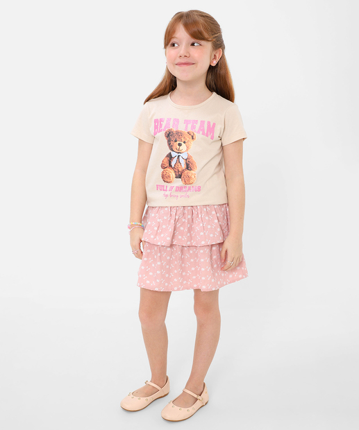 Blusa Infantil Marisa Tam 4 a 10 Bege