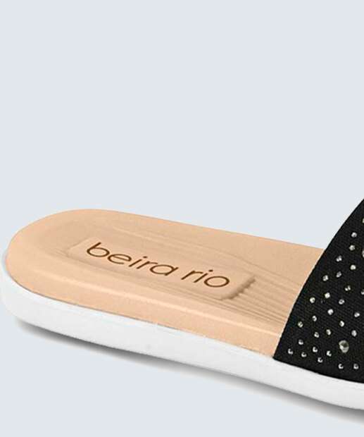 Chinelo Slide Feminino Strass Beira Rio