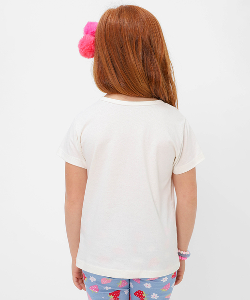 Blusa Infantil Estampa Frontal Marisa Tam 4 a 10 Off White